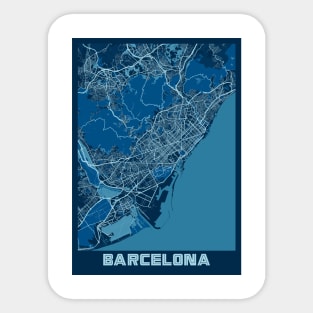 Barcelona - Spain Peace City Map Sticker